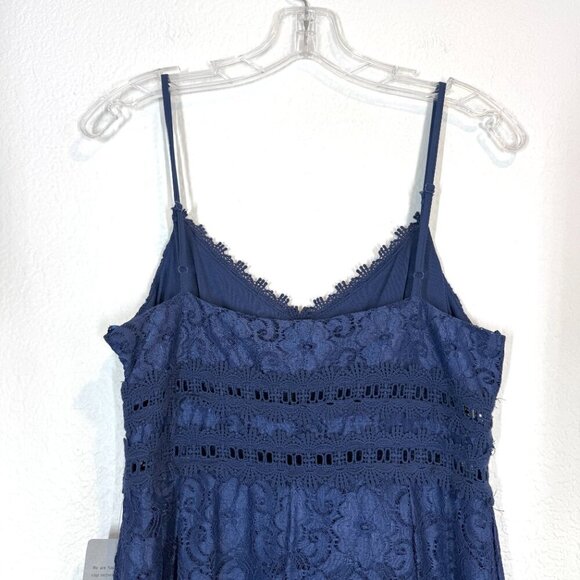 Blue Lace Mini Dress Cocktail Medium - Picture 6 of 14